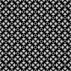 Black and white seamless abstract pattern. Background and backdrop. Grayscale ornamental design. Mosaic ornaments. Vector graphic illustration. EPS10.