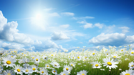 Field of daisies and perfect sky