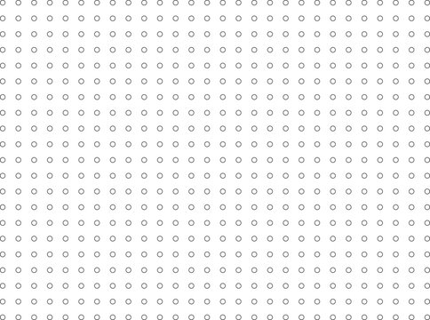 GRILLE DE CERCLES. Points ronds transparents monochromes. Illustration vectorielle