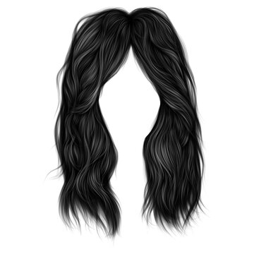 long layered haircut bangs png free hand painted illustration