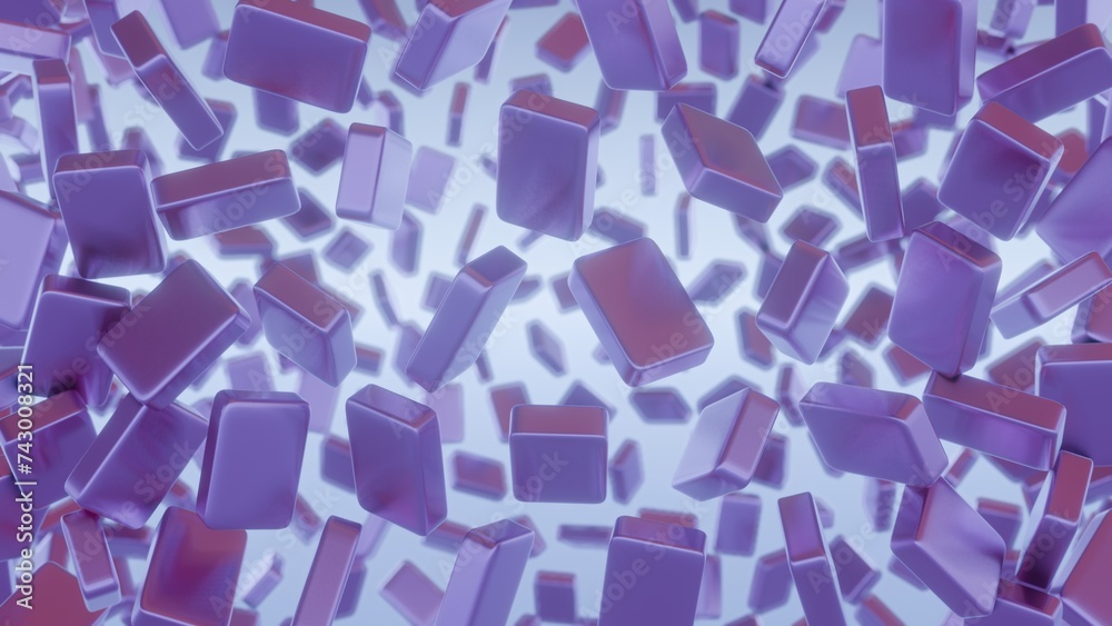 Leinwandbilder Cubic shapes arranged in a matrix with a 3D twist, forming an abstract and visually intriguing composition.