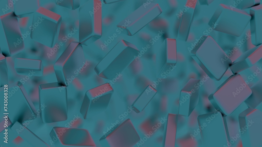 Poster Cubic shapes arranged in a matrix with a 3D twist, forming an abstract and visually intriguing composition.