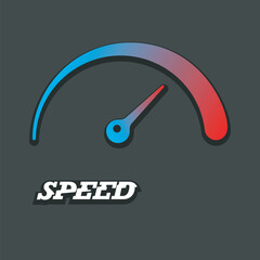 Speed logo template. Speedometer shape icon.