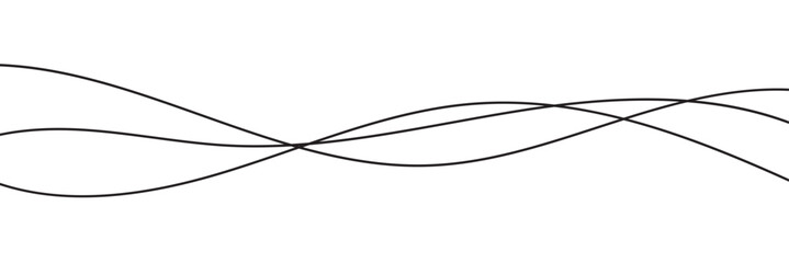 Thin line wavy abstract vector background. Curve wave seamless pattern. Line art striped graphic template. Vector illustration.