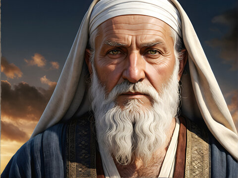 Resolute Wisdom: Portrait of the Biblical Figure Zechariah, Reflecting Strength Amidst Weariness. generative AI