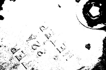 Rustic grunge texture with grain and stains. Abstract noise background. PNG graphic illustration with transparent background.