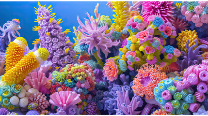 Fototapeta premium Underwater flowers and corals 