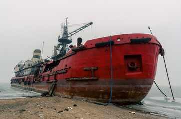 old ship ran aground in Ukraine