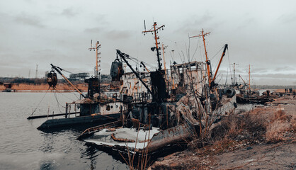 old ship ran aground in Ukraine