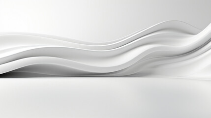 Abstract luxury white wave background. Abstract wavy texture for exhibition product. Beautiful stream of white wave, background. Generative AI