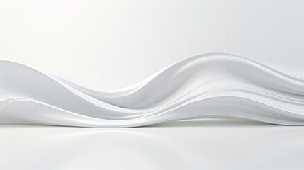 Obraz premium Abstract luxury white wave background. Abstract wavy texture for exhibition product. Beautiful stream of white wave, background. Generative AI