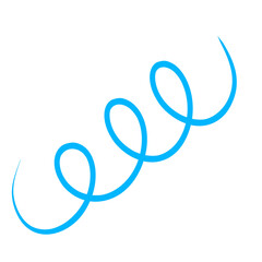 Fototapeta na wymiar Blue Squiggle Wavy Line Curved Shape