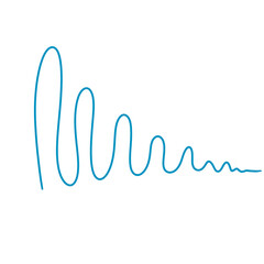 Blue Squiggle Wavy Line Curved Shape