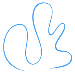 Obraz premium Blue Squiggle Wavy Line Curved Shape