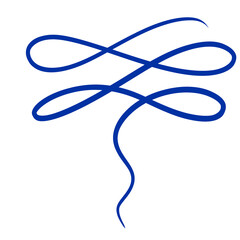 Blue Squiggle Wavy Line Curved Shape