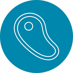 Steak Line Circle Icon