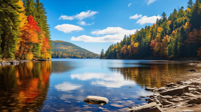 Lower Ausable Lake in the Adirondack Mountains