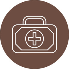 Obraz premium First Aid Kit Line Circle Icon