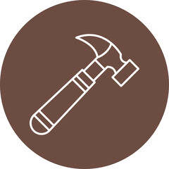 Hammer Line Circle Icon