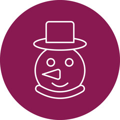 Snowman Line Icon