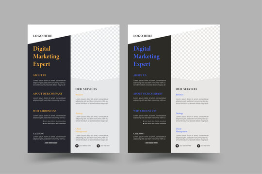 Corporate business flyer template design set.A bundle of 2 templates,perfect for creative professional business. vector template,flyer in A4 with colorful business proposal, promotion, advertise.