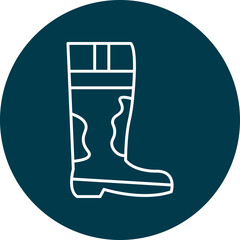 Boot Line Circle Icon