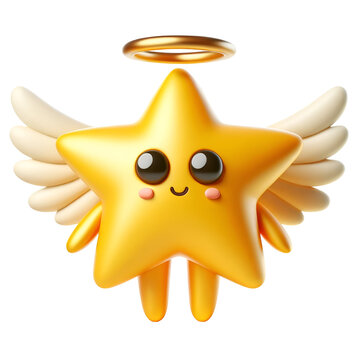 Illustration of angel star emoji
