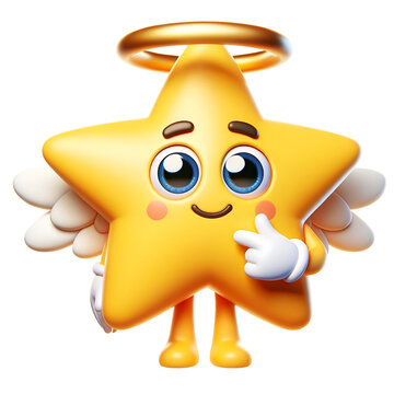 Angel star emoji illustration