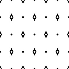 Seamless pattern. Rhombuses, circles ornament. Figures background. Geometrical backdrop. Digital paper, web designing, textile print. Simple shapes wallpaper. Vector.