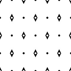Seamless pattern. Rhombuses, circles ornament. Figures background. Geometrical backdrop. Digital paper, web designing, textile print. Simple shapes wallpaper. Vector.