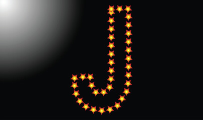 Initial letter J star logo design template vector illustration