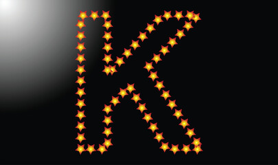 Initial letter K star logo design template vector illustration