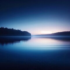 Serene Twilight Lakeside Reflection