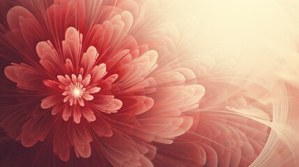 Abstract vintage fractal in faded red color