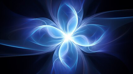 Beautiful abstract fractal flower, blue color