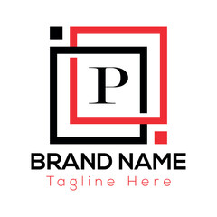 Abstract P letter modern initial lettermarks logo design	