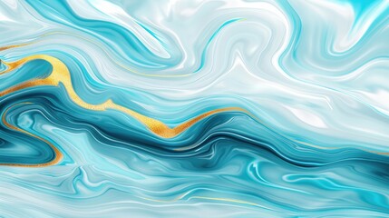 Blue and Yellow Fluid Mixing Together