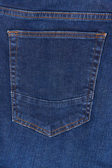 Jeans textile pocket close up. Detail of jeans pants. - 743031336