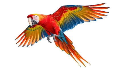 Obraz premium Vibrant Macaw in Mid-Flight