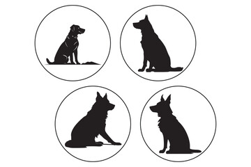 silhouettes of cats and dogs