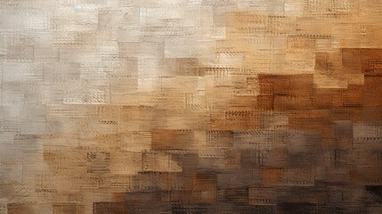 Warm brown abstract textured background with a mosaic of diverse patterns and artistic atmosphere. - obrazy, fototapety, plakaty