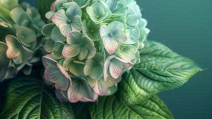 close up of big hydrangea isolated on background