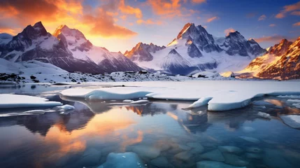 Zelfklevend Fotobehang View of the snowy peaks and glaciers of the Swiss © Sameer