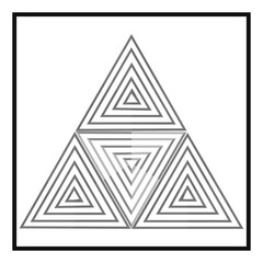 Triangle made of gray lines on square