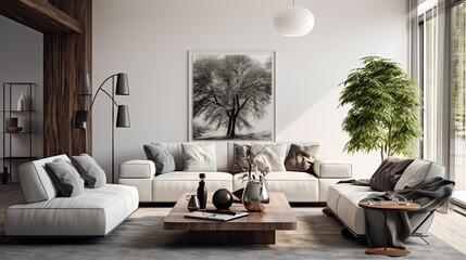 Modern living room with nice decoration