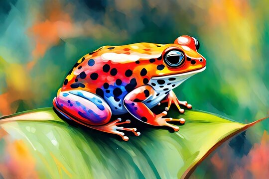 Colorful painted frog 