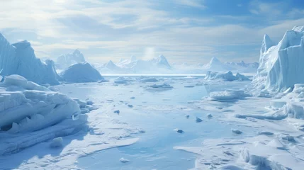 Rolgordijnen Generative AI Aerial exploration of Antarctic glaciers © vadosloginov