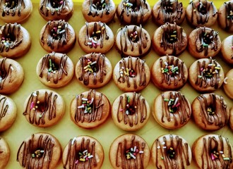 close up of donuts