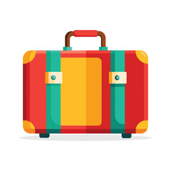 Suitcase flat vector illustration on white background