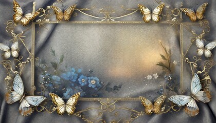 Obraz na płótnie Canvas vintage frame with butterfly